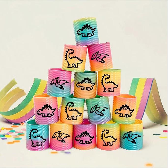 Mini Rainbow Smiley Face Slinky for Kids - Nostalgic & Colorful Educational Toy (3.0x3.5cm)