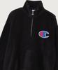 Champion Big C Logo Oversized Half Zip Fleece Black