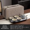 Ru kiln blue and white, one pot and two cups of kung fu tea set, small set, ceramic teapot, tea tray, one or two people drinking tea, tea maker