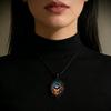 Gothic Crow Cross Miko Halloween Pendant Necklace for Women Men Accessories Gift
