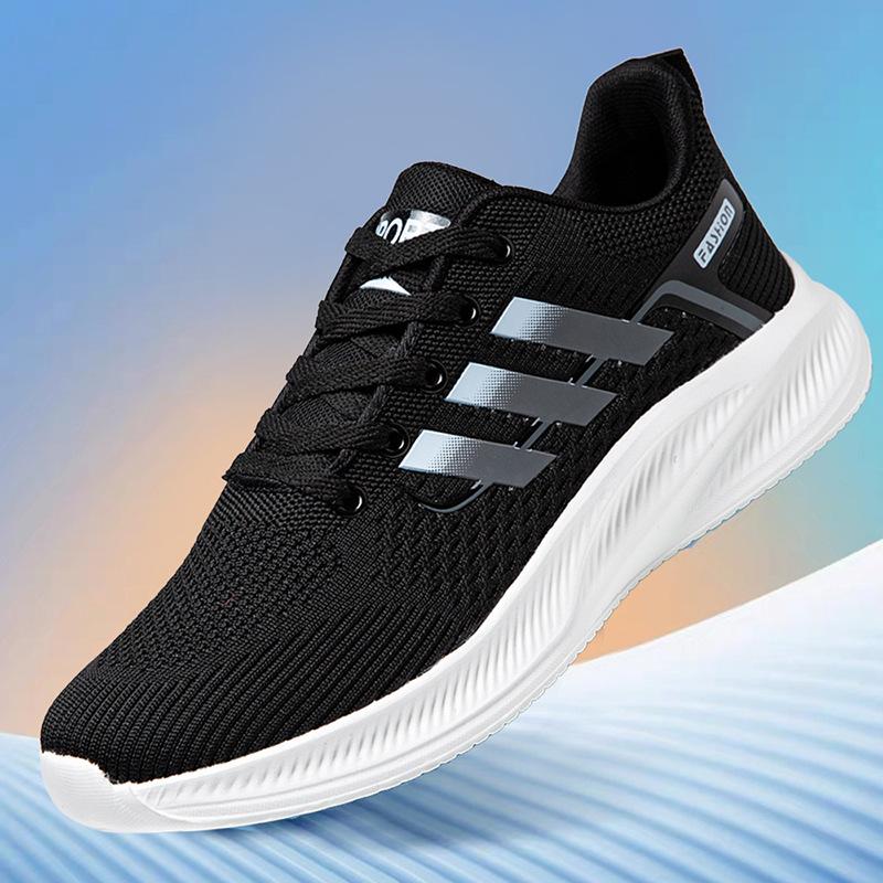 Lightweight fly-woven sneakers autumn breathable casual shoes flat-heeled walking shoes 36
