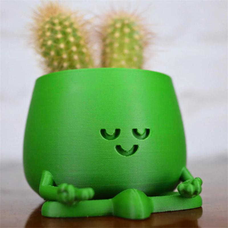3.14" Happy Face Planter Handmade 3D Printed Cute Guitar Planter Theme Succulent Pot For Guitar Lovers