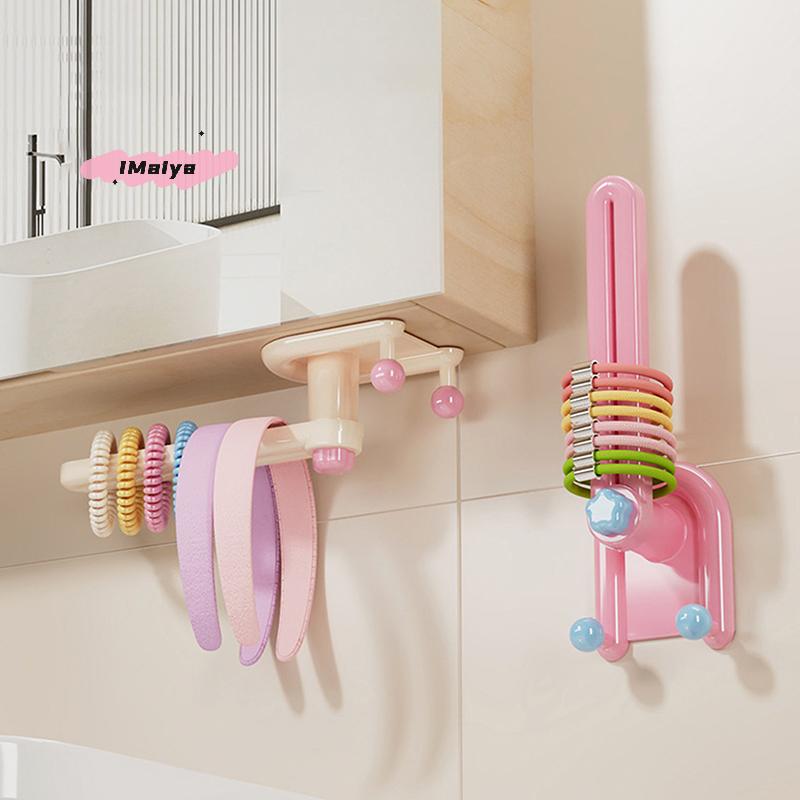 M-1Pc Plastic Hairband Storage Hook L-Shape Space Saving Hair Tie Display Holder Waterproof Scrunchies Storage Rack Kitchen