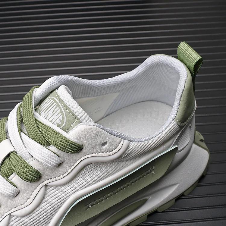 Fashion 2025 Summer New Men's Shoes Mesh Breathable Sports Two Tone Shoelaces Casual Shoes Trendy Versatile Thick Soled Sports Shoes