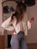 European-American Chic Embroidered Hollow-Out Long Sleeve French Shirt
