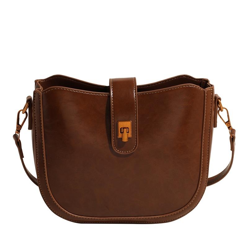 

Retro shoulder bag girls high-end small satchel 2025 new simple small square bag versatile crossbody bag коричневый