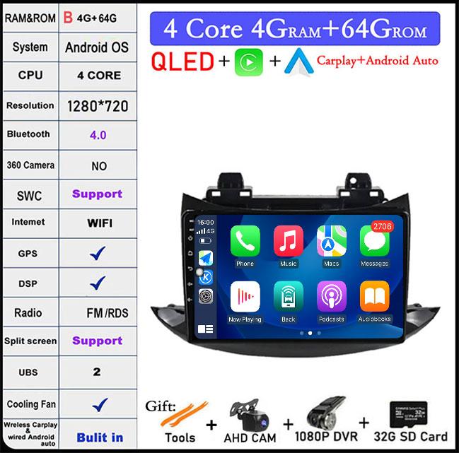 Android 14 Car Radio For Chevrolet Tracker Trax 2016 - 2019 DSP QLED Multimedia Video Player Bluetooth Navigation GPS WIFI