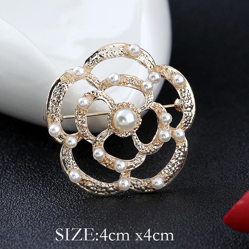 Mode Kristall Strass Persönlichkeit Vielseitig Perlenkranz Kleine Brosche Anstecknadel Damen Seidenschal Schnalle