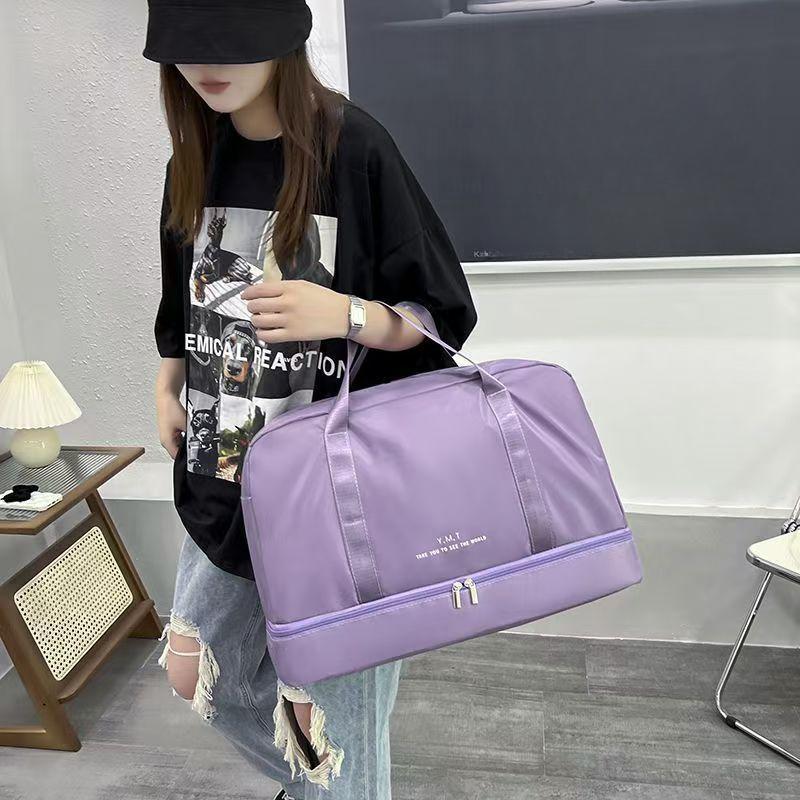 

Складная дорожная спортивная сумка большой емкости, легкая разделительная сумка для влажной и сухой спорта, спортивная сумка M фиолетовый