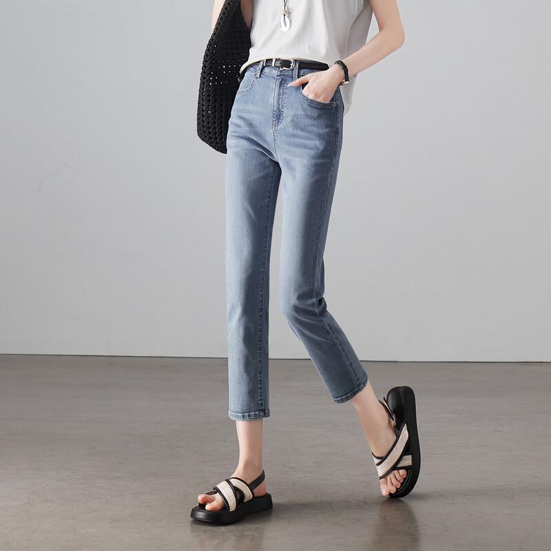SOFSIL Women's High-Waisted Cropped Skinny Jeans