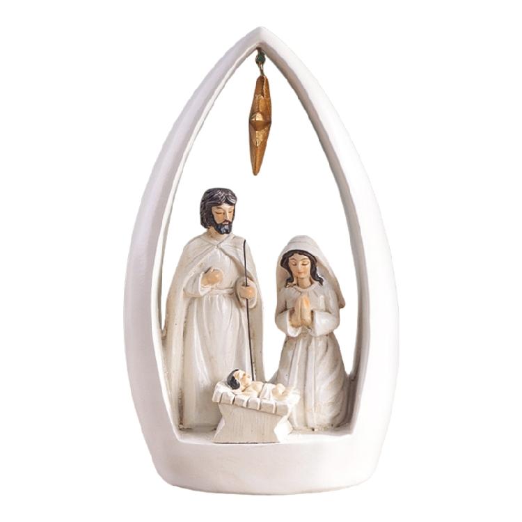 Christ Statue Catholic Infant Christ Sculpture, Resin Religious Table Decoration Child Figurine 20x12.50cm 1 белый