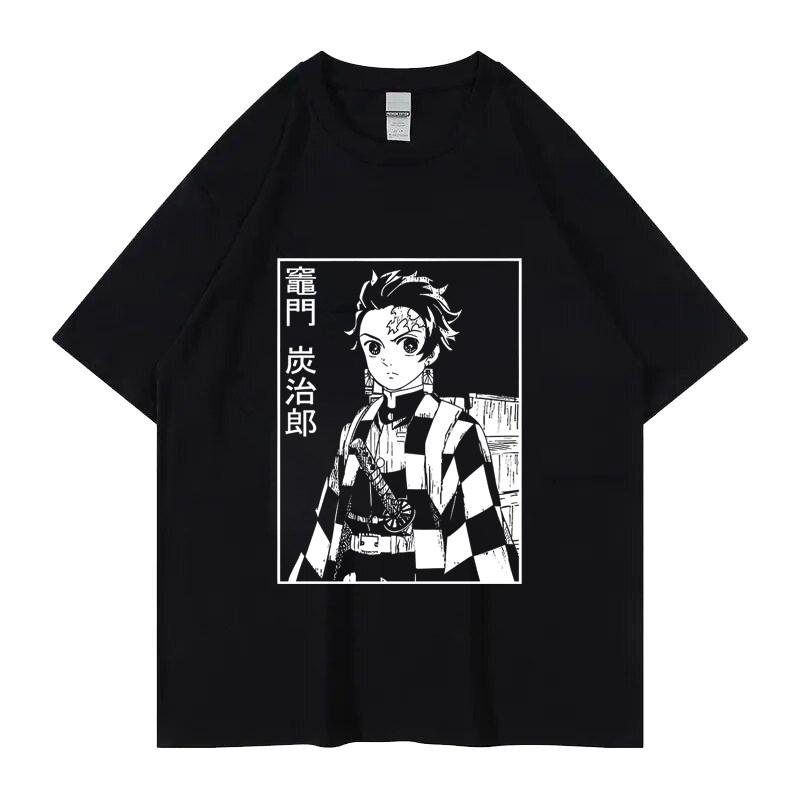

Anime Demon Slayer Blade Charcoal Jiro Same Style Cotton Trendy Brand Loose Short Sleeve Round Neck Printed Mens and Womens 3XL