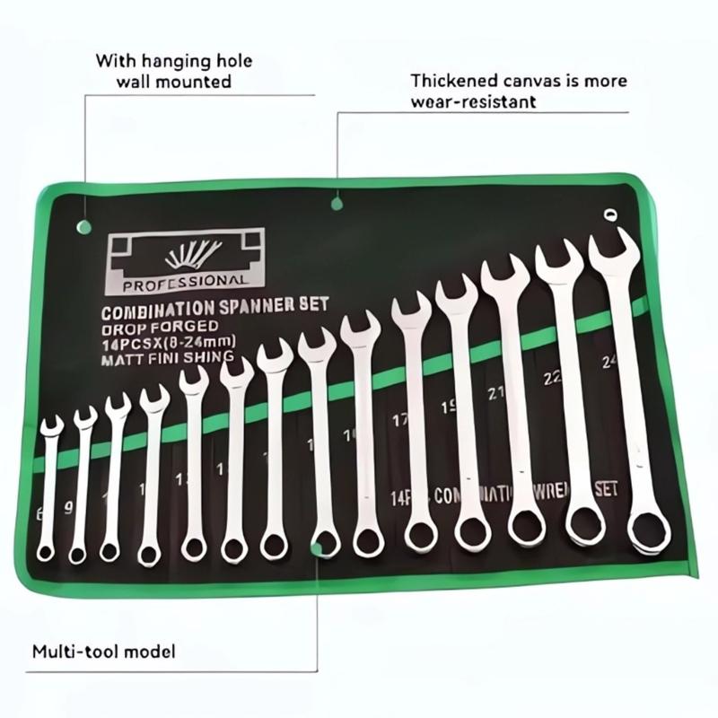 Lightweight Pocket Tool Organization Roll Wrench and Multi Tool Storage Bag with Portable Handle for Garage and Workshop