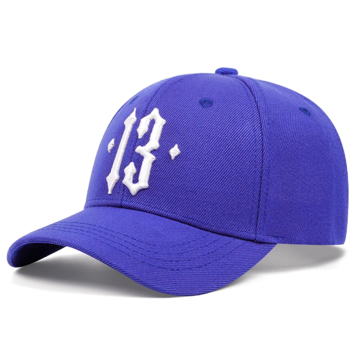 

Бейсболка с вышивкой 13 цифр для мужчин, хлопковая спортивная кепка с козырьком от солнца для женщин, высококачественная винтажная кепка в стиле хип-хоп Adjustable синий