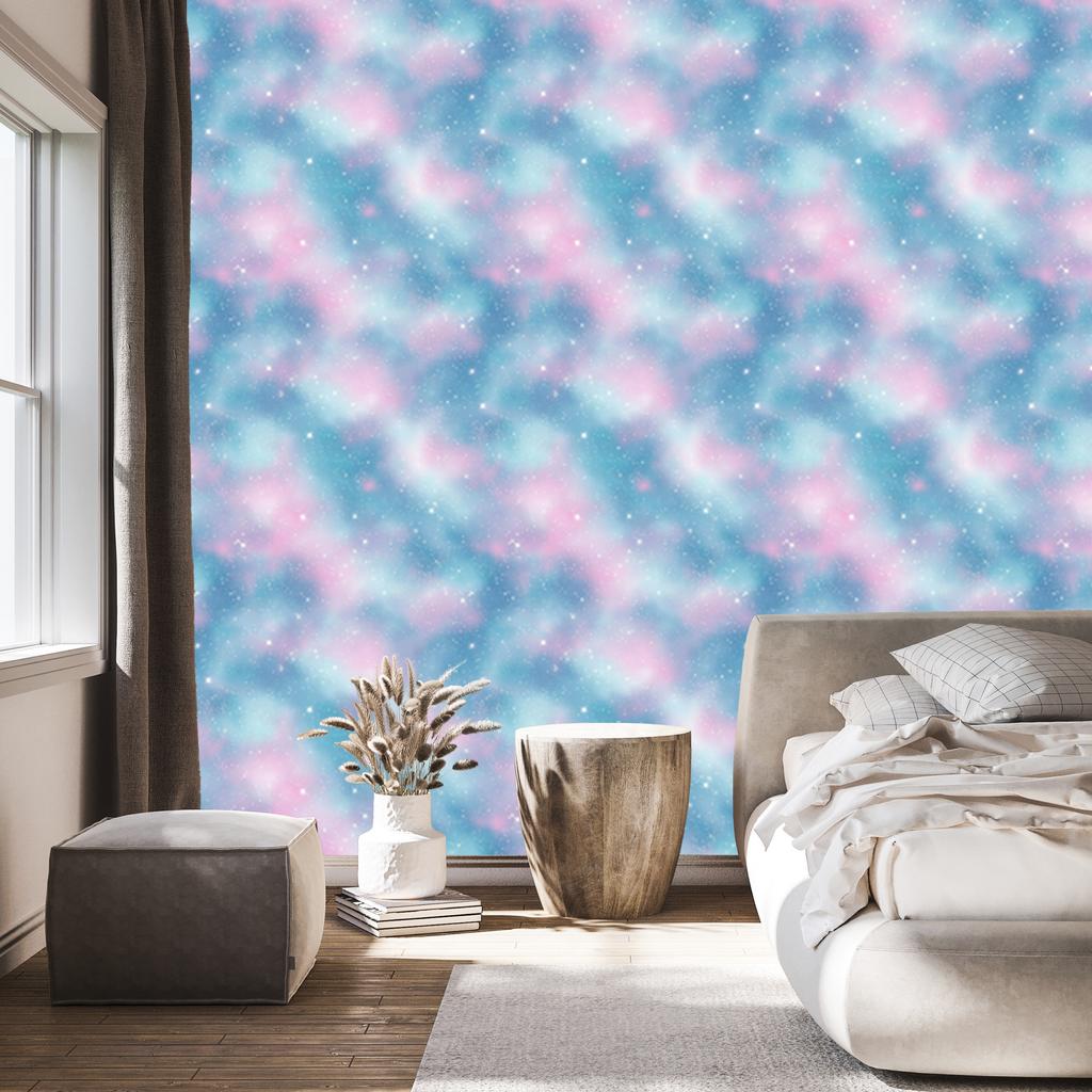 Watercolor Galaxy Blue Wallpaper for Living Room and Bedroom 50x1000