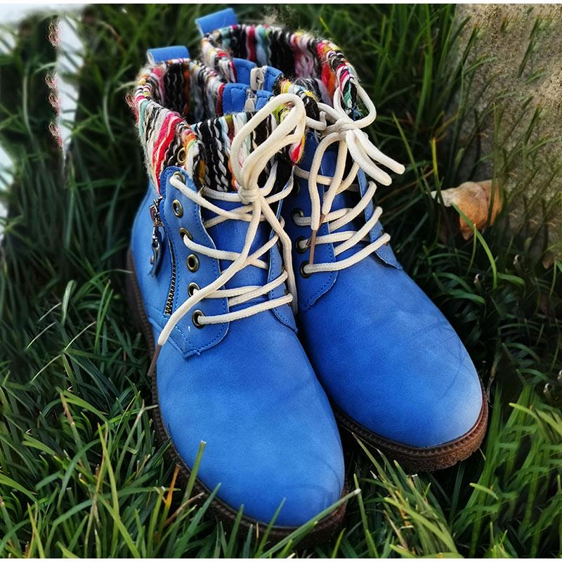 Women Boots Ankle Short Suede Lace Up Woman Shoes Autumn Ladies Zipper Casual Low Heels Sewing Female Fashion Plus Size 2024