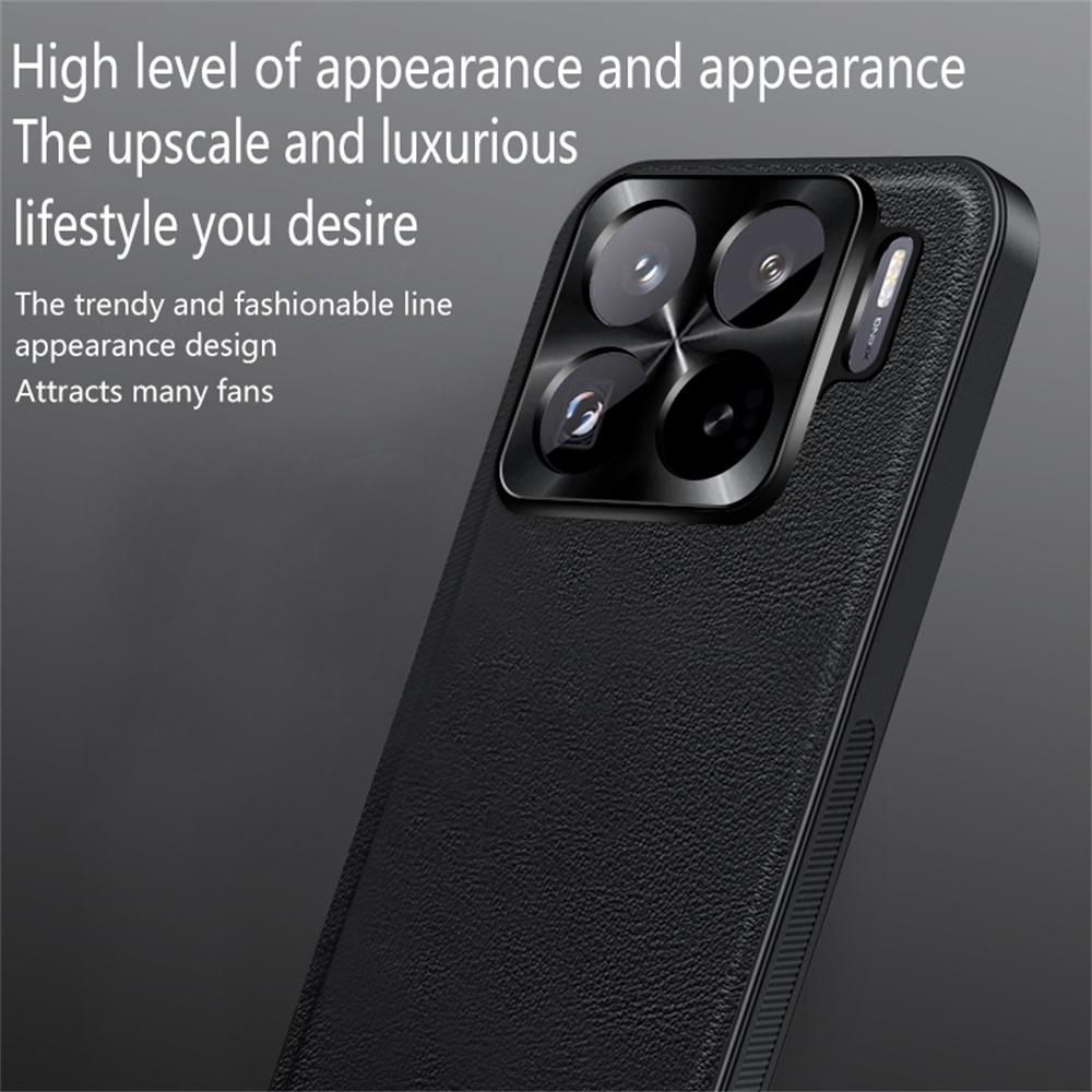 For Xiaomi 15S Pro Case PU+TPU+PC Phone Back Cover with Metal Lens Frame