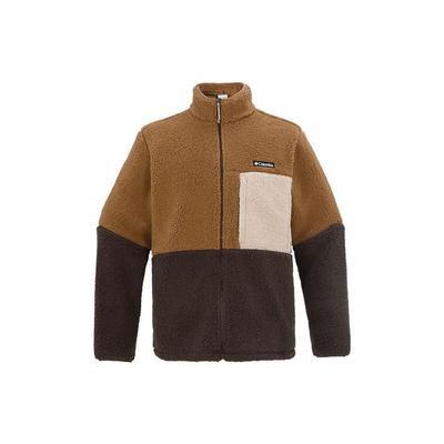 Vintage Sports Color Block Splicing Stand Collar Warm Lamb Fleece Jacket Men Jackets Brown AE0790-277