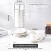 3OZ Porcelain Stackable Cups with Saucers and Metal Stand for Specialty Coffee Drinks,Latte,Americano and Tea-Set of 4