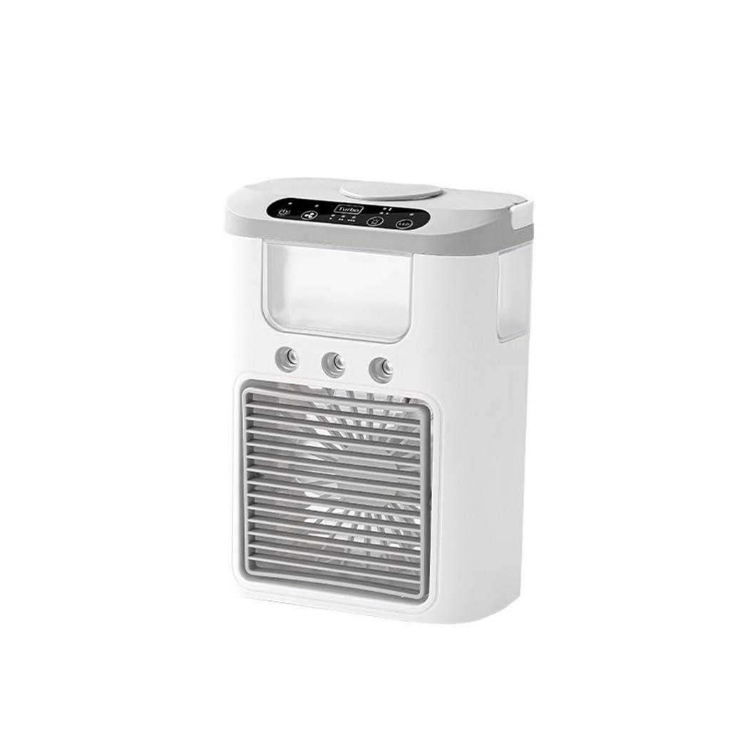Spray Fan Three-spray Humidifier Silent Dormitory Rechargeable Small Electric Fan Desktop Cooler