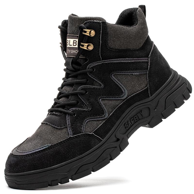 Steel Toe Safety Boots Steel Toe Soft Soled Safety Winter Warm Men's Sneakers Puncture Proof Wear-resistant Work Shoes for Men