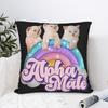Alpha Male Cat Kitten Rainbow Floral Pillow Case Soft Pillow Cover Kawaii Pillowcases For Couch Sofa Bedroom