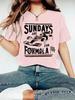ZX Tee Sunday Are For Formula Racing Enthusiasts Fashion Round Neck Race Car Graphic Short Sleeve T-Shirt Summer my body my choice