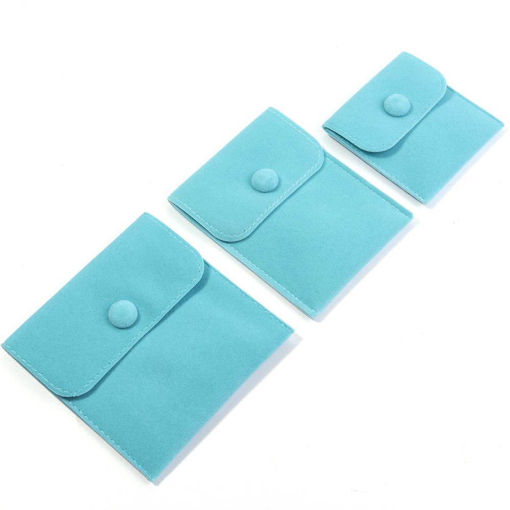 1pcs Jewellery Pouch Packaging Bag Soft Velvet Snap Button Gifts Packing Bag For Storing Rings Bracelets Necklace Accessories