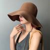 Solid Color Wide Brim Straw Hat Simple Korean Style Weave Bucket Hat Lightweight Soft Beach Hat Outdoor Activities