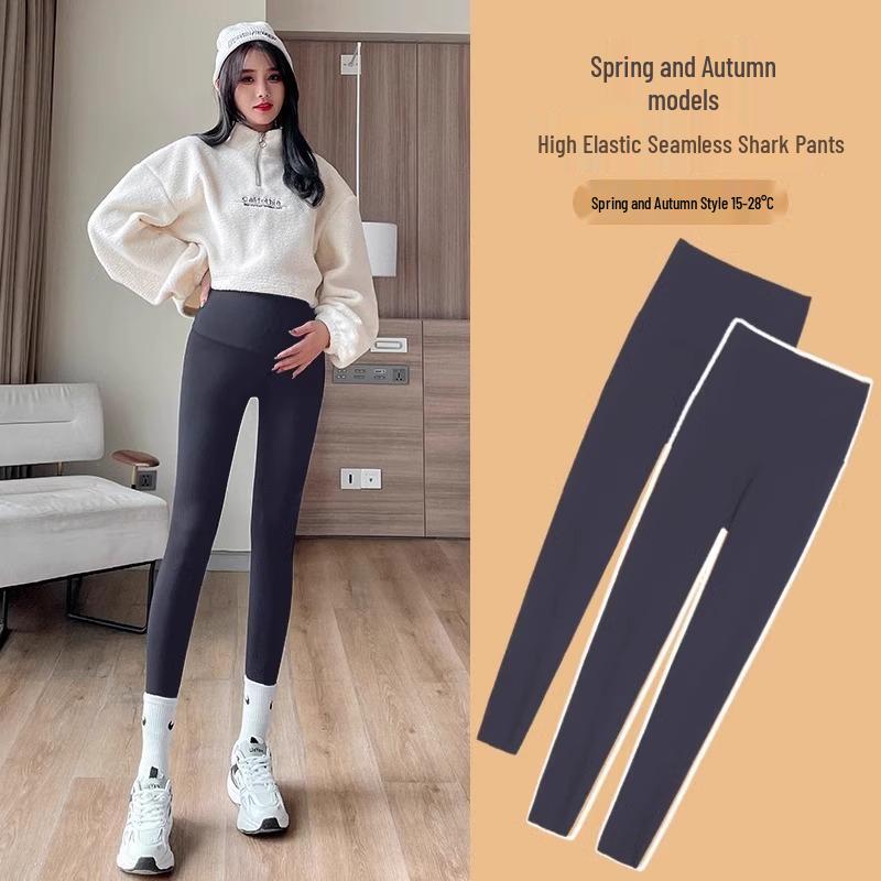 

Maternity Winter Plus-Size Velvet Warm Pants - Thick Shark Design, Non-Constricting Belly, Base Layer. Medium Size [80-110 lbs]