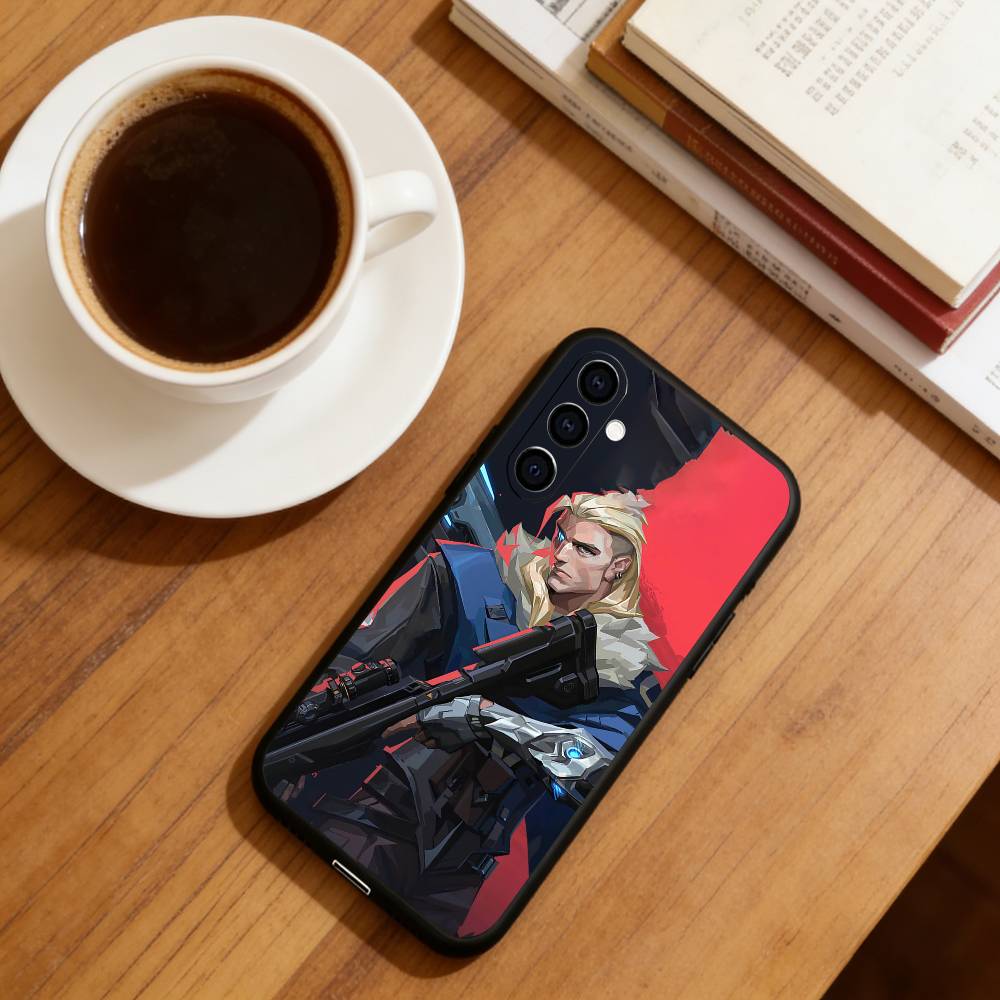 Valorant Handyhülle Schwarzes Silikon Weich Für Samsung Galaxy A73,A72,A71,A70,A53,A52,A51