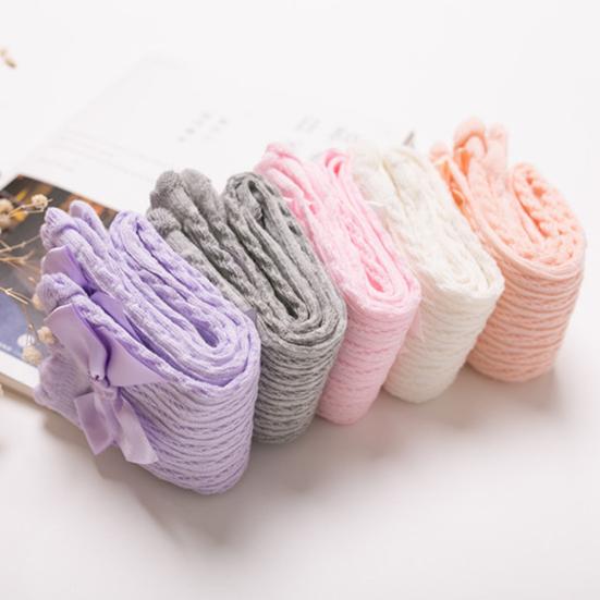 32cm Kids Girls Lace Bowknot Knee High Knee Long Soft Cotton Socks Stockings