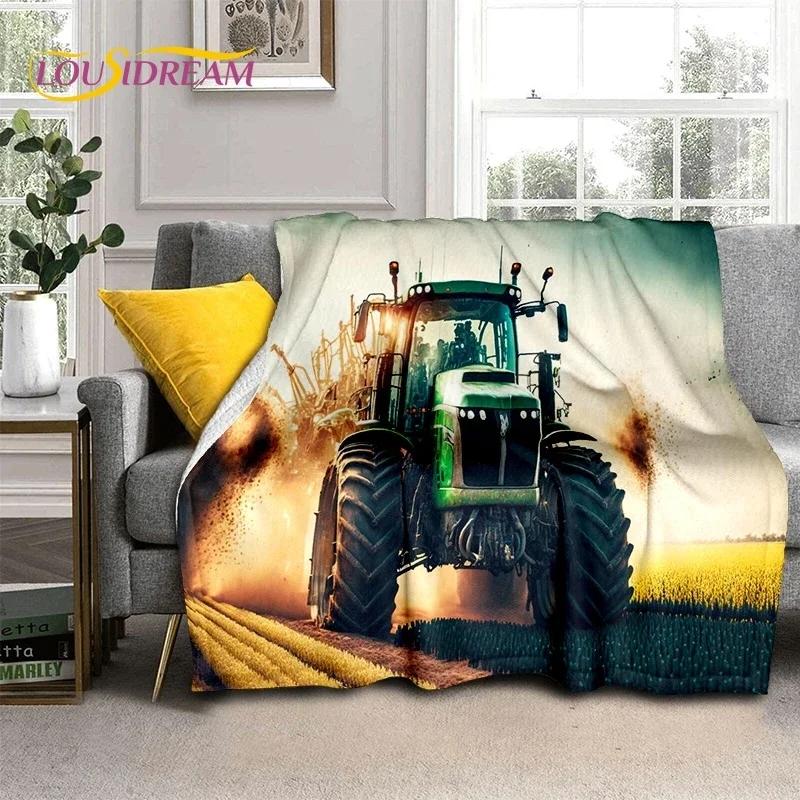 Retro Tractor Car 3D Truck Soft Flannel Blanket for Beds Bedroom Sofa Picnic ,Throw Blanket for Cover Outdoors Leisure Gift