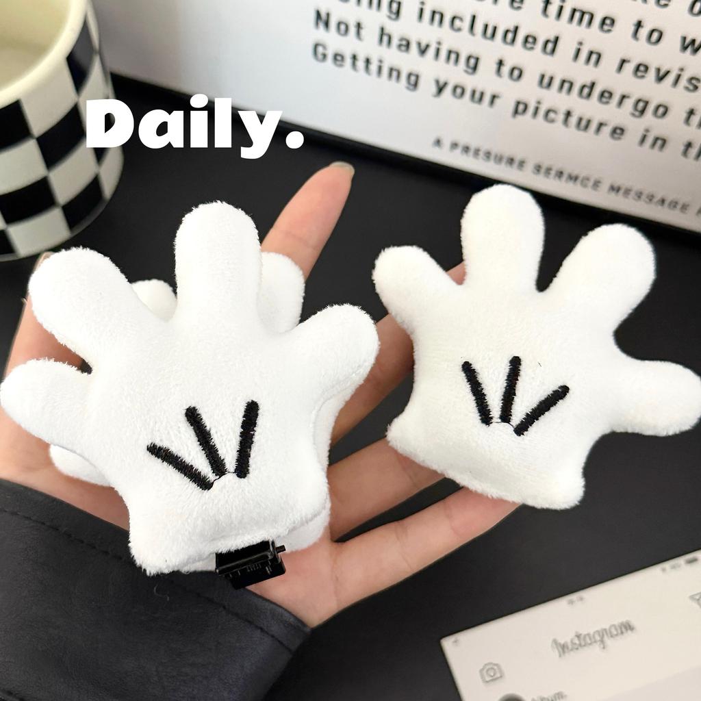 1 Stück niedlicher Plüsch kleiner Handschuh Greifclip, dreidimensionale Puppen-Haarnadel, Handflächen-Haarnadel, kreative Haarnadel, Mädchen vielseitige Pony-Klammer