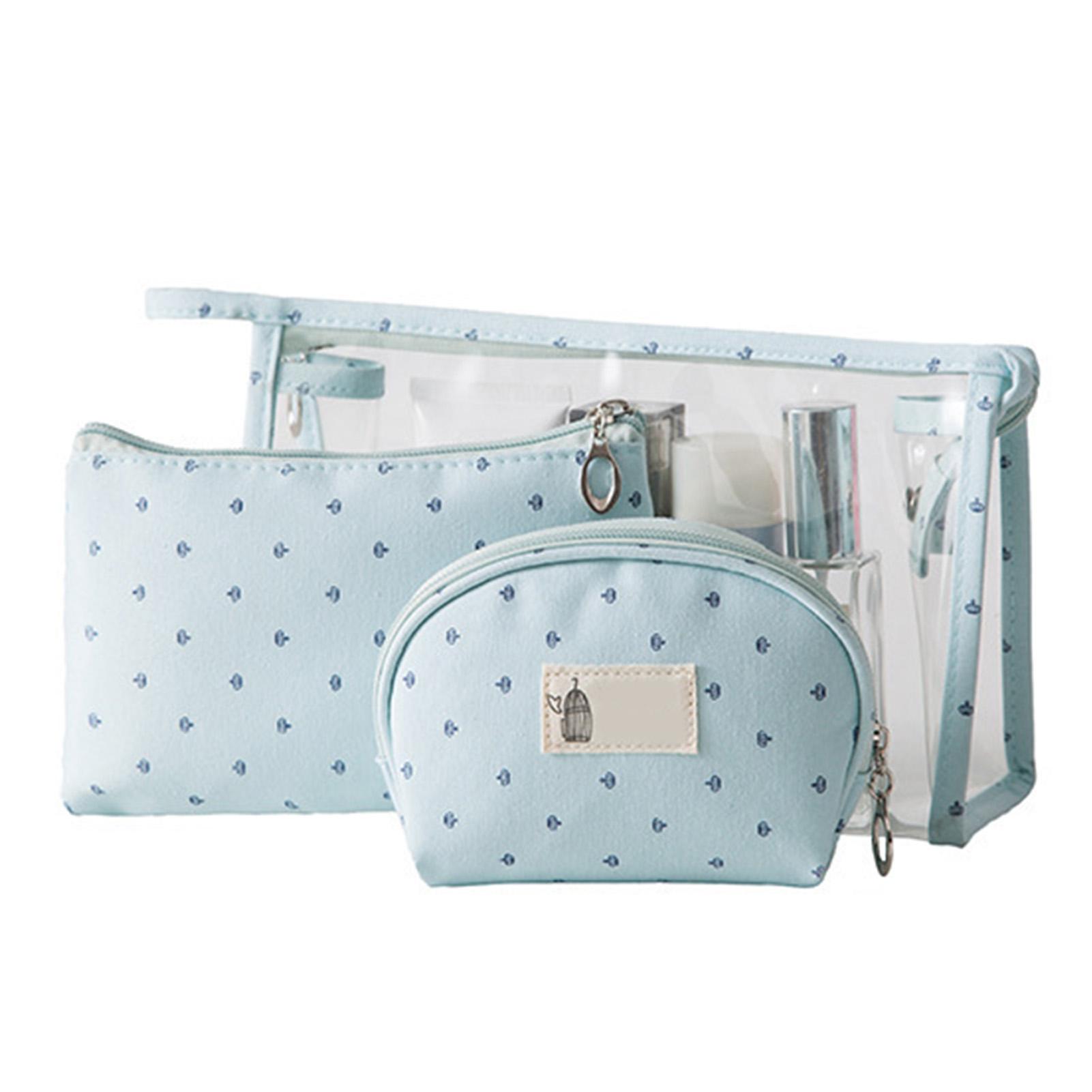 

3 шт. косметичка многофункциональная портативная прозрачная ПВХ дорожная косметичка органайзер для туалетных принадлежностей сумочка для синий