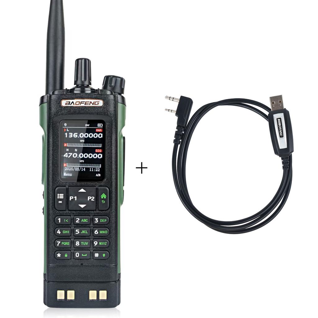 Baofeng DM-32 GPS DMR DIgital APRS Walkie Talkie AES256 Encryption 8W Air Band FM 2M 70CM GMRS Dual Band Radio DM-32UV