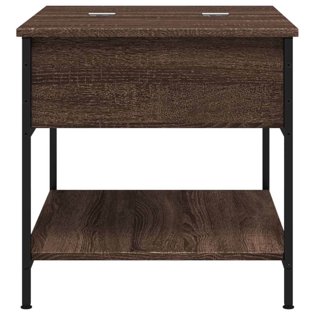Coffee Table Brown Oak Look 70 x 50 x 50 cm Wood Based Material Metal