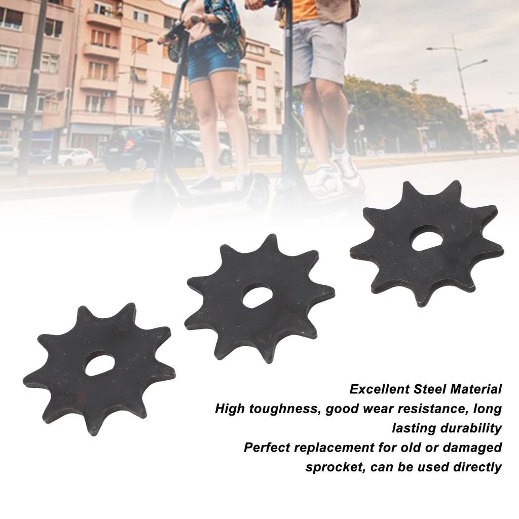 3 Pcs 410 9T Chain Sprocket Steel D Hole High Speed Motor Sprocket Chain Wheel for MY1016 MY1025