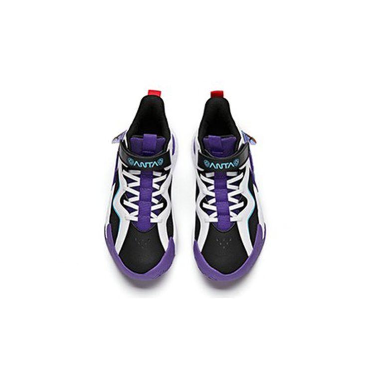 Anta Kids Cement Nemesis Velcro Non-Slip Shock Absorbing Wear-Resistant Breathable Mid-Top Basketball Shoes Kids Basketball Shoes A312131153A-3