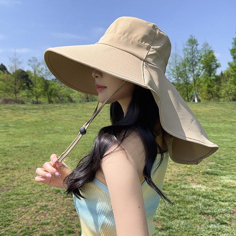 Sun Protection Sun Hat For Women With Wide Brim And Face Cover Summer Fashion Cap