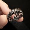Retro “Ossuary” Skulls Adjustable Open Ring For Men Women Silver-plated Copper Punk Gothic Edgy Jewelry Accessories Cool Gift