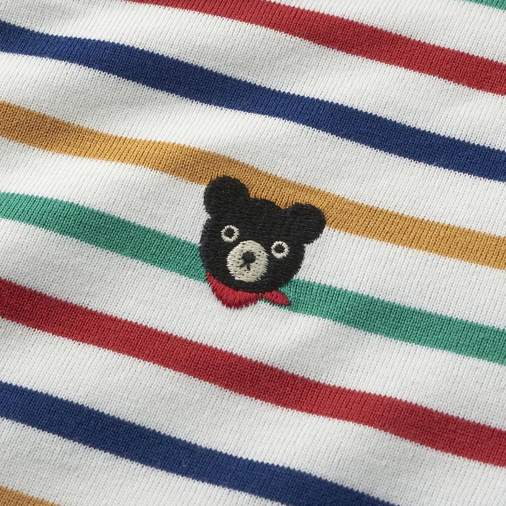 MIKI HOUSE Double B Long Sleeve Made in for Boys and Multicolor T-Shirt, Striped, Lightweight, Japan, Girls, Baby, Kids, Kindergarten, School,