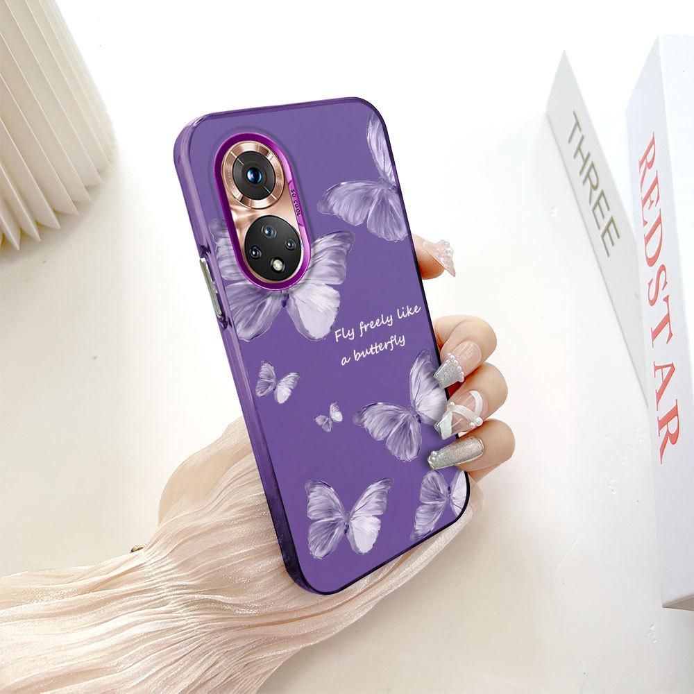 

Раскрашенный узор, разноцветный, серебристый, двусторонний твердый корпус, противоударный противоударный чехол для телефона для Huawei Honor Infinix Tecno iPhone Tecno Camon 20 Pro темно-фиолетового