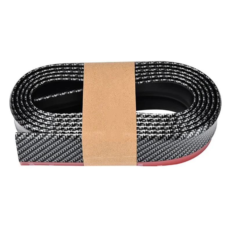 2.5M Car Bumper Lip Stickers Soft Carbon Fiber Car Rubber Bumper Strip Outside Bumper Front Lip Car Bumper Protectors