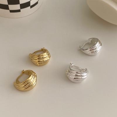 Einfache, modische Ohrringe im koreanischen Retro-Stil in Muschelform, vielseitige Ohrringe im Basic-Stil