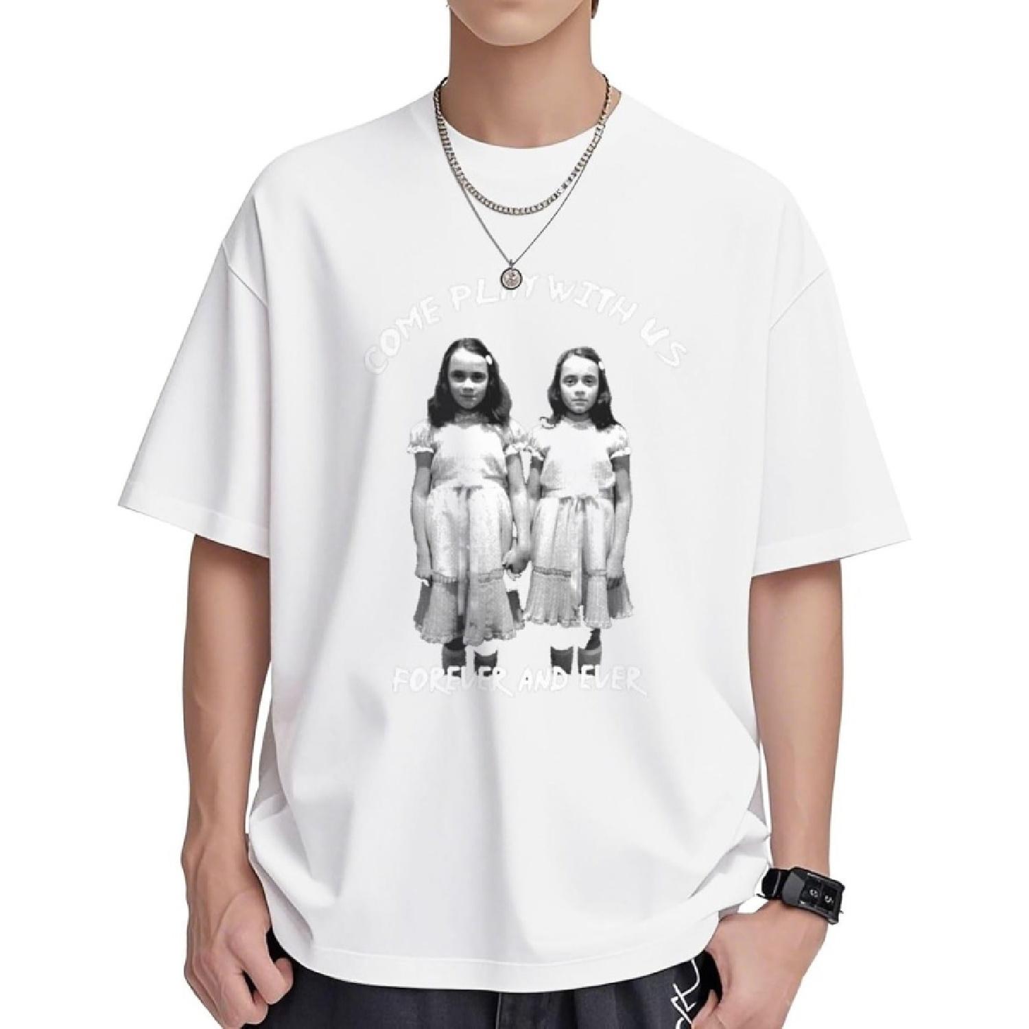 Lupraken Mens T-Shirt Jack Torrance The Shining T Shirt Summer Casual Short Crew Short Sleeve Tops Tee(34) XXXXXL белый