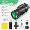 Fmc Coating Bak4 Prism 40x60 Waterproof Monocular Telescope With Smartphone Mount & Tripod For Travelling Hunting Bird Watching