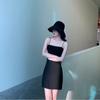 WTEMPO Brand Trendy Fashion Halter Dresses Women Summer Women's Sexy Inside Hit Bottom Hepburn Style Small Black Dress Halter Skirts