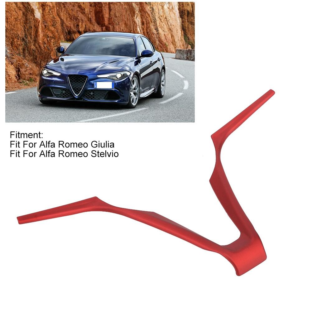 ABS V Shape Car Steering Wheel Frame Decoration Trim Fits for Alfa Romeo Stelvio Giulia(Red)