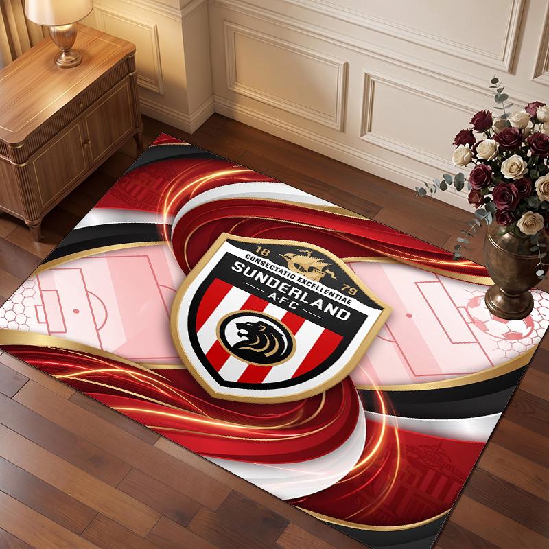 Tappeto in Velluto di Cristallo con Stampa del Sunderland Football Club, Comodo Assorbente d'Acqua Antiscivolo Tappeto per Pavimenti Interni